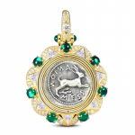BELLA BOX Antiikne kahepoolne koopia Peter Rabbit antiikm&uuml;ntide &uuml;mberp&ouml;&ouml;ratav kaelakee ripats, mis sobib igap&auml;evaste peo-moe ehete jaoks 22mm*22mm roheline