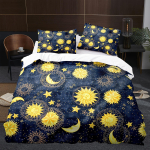 3D Prinditud P&auml;ike Kuu Voodipesu Komplekt Head &Ouml;&ouml;d Teema Sulet&auml;idisega Tekikott ja Padjap&uuml;&uuml;r 2/3tk Kuningas Kuninganna Voodi K&otilde;ik Suurused Tekikoti Komplekt Baby 100x135cm gray