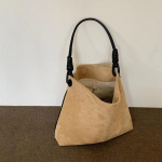 Uus moodne retro v&auml;ike matt PU-nahast &otilde;lakott Casual Trend Fall Decor kopp Crossbody kott Naiste suure mahutavusega k&auml;ekott 35x10x30cm khaki