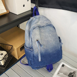 Uus gradientv&auml;rviga pestud teksadest seljakott naistele kolledži koolikott &uuml;li&otilde;pilastele Causal Retro teksariidest &otilde;lakottid seljakott 29x15x41cm sinine