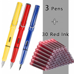 33 tk t&auml;itesulepeakomplekt kooli&otilde;pilaste pliiatsid Vahetatav tindikomplekt must/sinine/punane tint EF 0,38 mm kontoritarbed kirjatarbed EF(0.38mm)