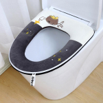 Armas lambaliha samet WC-istme kate padi Vannituba tualett-matid WC-padjad Pehmed paksendatud t&otilde;mblukuga pestavad tikitud k&auml;epidemega WC-istmekatted One Size&1Pc sinine