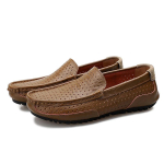 Meeste mokassiinid Vabaaja kingad Suvi Ehtne nahk Meeste loafers mokassiinid L&auml;bil&otilde;ikega Hingavad Slip-on S&otilde;idukingad Suur suurus 47 brown