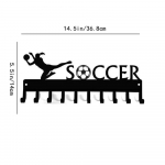 1 tk jalgpalliv&auml;ravavahi medaliriiul 10 konksuga metallist seinakonksud, v&otilde;tmehoidja, spordihuvilise kingitus ja korraldaja must