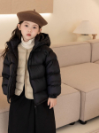 Korea stiilis poiste ja t&uuml;drukute l&uuml;hike mantel, pehme paksendatud sulejope Laste sulejope 110cm pruun