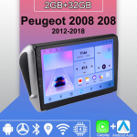 Android Carplay autoraadio Peugeot 2008 208 2012-2018 multimeediapleieri peakomplekti stereo GPS navigatsioon BT WIFI 2+32GB 2+32GB