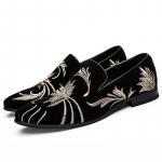 Meeste tikandiga nubukkingad Loafers vabaaja terava ninaga kingad 38 must