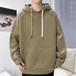 Puuvillane kapuutsiga kampsun, poiste vaba vabaaja pullover S&uuml;gisriided lai versioon &Uuml;hev&auml;rvilised vabaajariided Trendikad meester&otilde;ivad M must