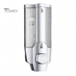 350ml Seinale paigaldatav manuaalne seebidosaator vannituppa Lihtsalt t&auml;idetav du&scaron;igeeli dosaator suure mahutavusega &scaron;ampooni palsam Unilateral valge