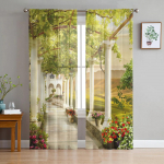 Euroopa sisehoovi t&uuml;lli l&auml;bipaistvad kardinad elutoa kaunistamiseks Magamistoa k&ouml;&ouml;gi aknakardin Voile organza kardinad W135 x H115cm x1&Rod Pocket