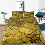 Raha dollar m&uuml;nt v&auml;&auml;rismetall voodipesukomplekt luksuslik t&auml;iskasvanud lapsed k&otilde;rgekvaliteediline 3D-pressitud tekikott king queen twin full single d EU Double(200x200cm)