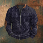 Meeste Retro Casual gradienttr&uuml;kiga kampsun L must