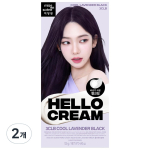 Mise-en-sc&egrave;ne New Hello Cream Regular Hair Dye, Cool Lavender Black, 2 pcs. white