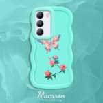 V&auml;rvitud muster Big Wave Edge pehme silikoon materjal Macaron telefoni &uuml;mbris p&otilde;rutuskindel kaitsev kummist korpus OnePlus Vivo Motorola Moto jaoks Vivo Y02S must