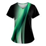 Suures suuruses tr&uuml;kitud Scrub t&ouml;&ouml;vormi topid naiste V-kaelusega l&uuml;hikeste varrukatega l&otilde;busatele T-s&auml;rkidele Taskutega t&ouml;&ouml;riiete T-s&auml;rk XXXXL