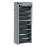 10-astmeline jalatsiriiuli korraldaja Tolmukindel kangas mahutab 30&ndash;40 paari jalan&otilde;usid, ruumi s&auml;&auml;stev, vabalt seisev k&otilde;rgete jalan&otilde;ude hoiuriiul