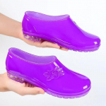 WTEMPO Veekindlad Libisemiskindlad Pehmed Madala Paksu Kontsaga T&ouml;&ouml;kingad Naiste Suur Suurus &Uuml;hev&auml;rvilised Vabaaja &Uuml;ksikud Vihmakingad 36 lilla