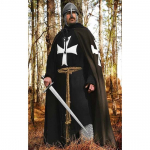Halloweeni keskaegne templir&uuml;&uuml;tli Hospitalleri tuunika kapuutsiga mantliga Cosplay kost&uuml;&uuml;m, renessanss-kattemantel S