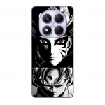 Coque Xiaomi Redmi Note 14 Pro 5G Sangoku Naruto Luffy one piece Dragon Ball Z fond noir et blanc, anime manga Maniacase