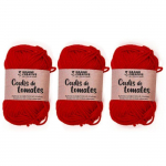 3 fils de coton pour crochet 55 m - rouge punane