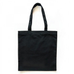 Sac shopping en coton noir 37,5 x 42 cm