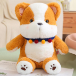 Palus Corgi Husky Koer Palus m&auml;nguasi, t&auml;idisega suure peaga Kawaii elutruu loom Shiba Inu nukutoa sisustus 25cm pruun