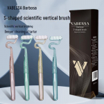 S-kujuline vertikaalne hambahari pehmete harjastega t&auml;iskasvanutele &ndash; &otilde;rn igemetele, t&otilde;hus keele ja hammaste puhastamine Brilliant Yellow