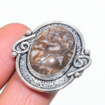 Natural Picasso Jasper Gemstone 925 Sterling Silver Jewelry Ring Size 7 m3e51
