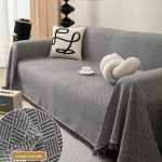 Kahepoolne puuvillase l&otilde;ngaga pleed diivanikate 180x300 cm