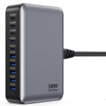 540W GaN K&otilde;rge V&otilde;imsusega Mitme Pordiga Kiirlaadija Mitme Laadimisjaam iPhone'ile, MacBookile, Samsungile Jne EU Plug must