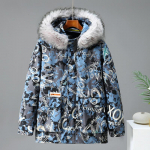 Meeste suures suuruses puuvillase polsterdatud jope eemaldatava voodriga vabaaja lumekamuflaažipirukas, mis &uuml;letab suures suuruses puuvillase polsterdatud jope 4XL-12XL 4XL sinine