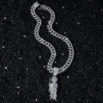 Teemantidega kaetud Euroopa ja Ameerika portree Kuuba keti ripats, Hip Hop loominguline isikup&auml;rane kaelakee