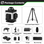 HGLINE 4D 16 Joone Rohelise Joone Laserlood 1,2 m Statiiviga APP Kaugjuhtimispult Horisontaalne Vertikaalne M&otilde;&otilde;tmine Laserinstrument 1.2M Tripods -EU Plug