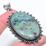 Ruby in Fuchsite Ethnic 925 Sterling Silver Jewelry Pendant 2.96 R8E93