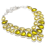 Citrine Handmade 925 Sterling Silver Jewelry Necklace 18 h2v98