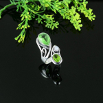Peridot Handmade 925 Sterling Silver Jewelry Ring Size 7.5 l0b17