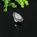 Rose Quartz Handmade 925 Sterling Silver Jewelry Ring Size 8 s8o06
