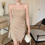 2025 Women's French Retro Sleeveless Slim Summer Dress Large