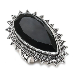 Natural Black Spinel Gemstone 925 Sterling Silver Jewelry Ring Size 8.5 l6w43