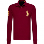Polo Ralph Lauren Ss24 Kuldne Silt Suure Hobuse Logo Tikitud Pikkade Varrukatega Polo S&auml;rk Meeste Polo S&auml;rgid 710766856-005 S