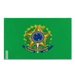 Drapeau - Pr&eacute;sident du Br&eacute;sil - 90 x 150 cm - Pol&uuml;ester - J&auml;lgimine rekto/verso - &OElig;illets en fer