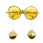 Disco ripatsiga peegliga prillid 70S 80S retroteemalise lehmat&uuml;druku peokaunistusega