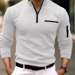 Meeste pikkade varrukatega polos&auml;rk Moodne &uuml;hev&auml;rviline Vaba aeg Sport Pullover Golf Slim T-s&auml;rk Meeste vabaajar&otilde;ivad. XXL valge