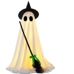 Siseruumide Halloweeni kaunistused, &Otilde;udne Halloweeni dekoor n&otilde;iap&uuml;hade, LED-tuledega hirmutav dekoor eesaia, aia, kodu jaoks One Size beige