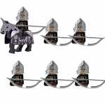 MOC Keskaja S&otilde;jalised Ehitusklotsid Elfi S&otilde;dalane Ork Rohani Gondori R&uuml;&uuml;tel Tegelaskomplekt Loomade Armee Relv Vibu Amb M&auml;nguasi