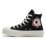 Converse Chuck Taylor All Star Lift Platvorm K&otilde;rged K&auml;sit&ouml;&ouml;na Valmistatud Lapitehnika Naiste Tossud Must-Valge-Punane A05194C 36.5