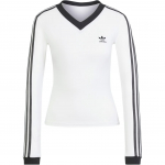 Adidas Originals Logo Stripe V-kaelusega pikakarvaline T-s&auml;rk Naiste topid Valge JC8154 L