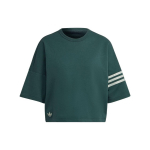 Adidas Originals V&auml;rviliste Triipudega &Uuml;mmarguse Kaelusega L&otilde;tv L&uuml;hikeste Varrukatega T-s&auml;rk Naiste Topid Roheline HS6774 M
