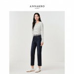 JZ Annacoco Women's Vintage Tapered Washed Jeans M