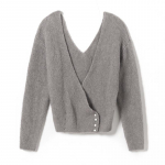 Women's V-Neck Long-Sleeve Knitted Cardigan M